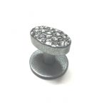 PEWTER CHISELED TOP OVAL CABINET KNOB