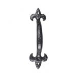 BLACK 7" FLEUR DE LYS PULL HANDLE