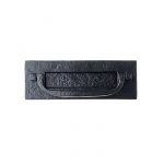 BLACK POSTAL DOOR KNOCKER WITH MAIL SLOT