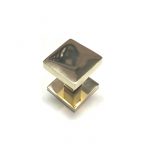 POLISHED BRASS SQUARE CABINET KNOB WITH BASE