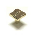 POLISHED BRASS SQUARE STEPPED KNOB