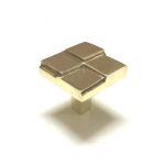 POLISHED BRASS LARGE SQUARE STEP KNOB