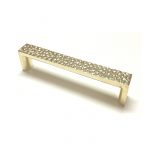 BRASS BEATEN TOP RECTANGULAR PULL HANDLE