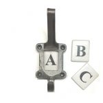 ANTIQUE IRON HEAVY HAT AND COAT HOOK WITH LABEL FRAME