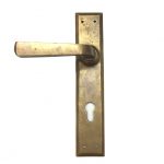 BRONZE SQUARE LEVER 92 MM EURO CYLINDER LOCK HANDLE