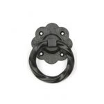 BLACK TWISTED RING HANDLE ON ROSE