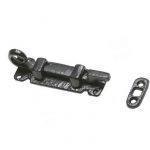 BLACK 4" MONKEY TAIL CRANKED DOOR BOLT