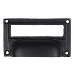 BLACK DRAWER PULL WITH LABEL FRAME
