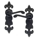 BLACK FLEUR DE LYS LEVER LATCH HANDLE