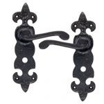 BLACK FLEUR DE LYS LEVER PRIVACY HANDLE