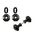BLACK OCTAGONAL RIM DOOR KNOB