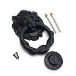 BLACK SMALL LION DOOR KNOCKER