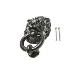 BLACK LION WITH RING DOOR KNOCKER