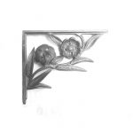 ANTIQUE IRON TWO FLOWERS SHELF BRACKET