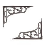ANTIQUE IRON EDWARDIAN SHELF BRACKET