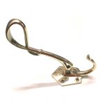 POLISHED BRASS ART NOUVEAU HAT AND COAT HOOK