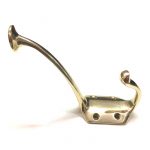 POLISHED BRASS EDWARDIAN HAT AND COAT HOOK