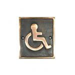 POLISHED BRONZE "DISABLED" SIGN