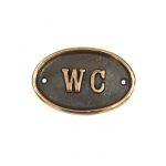 POLISHED BRONZE "WC" SIGN