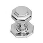 POLISHED CHROME LARGE OCTAGONAL CENTER DOOR KNOB