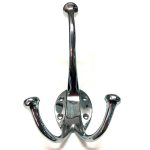 POLISHED CHROME TRIPLE COAT HOOK