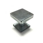 PEWTER LARGE SQUARE CABINET KNOB WITH BASE