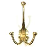 POLISHED BRASS TRIPLE COAT HOOK