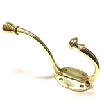 POLISHED BRASS VICTORIAN HAT AND COAT HOOK