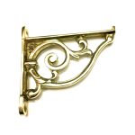 POLISHED BRASS SMALL BATHROOM SCROLL BRACKET - Image 2