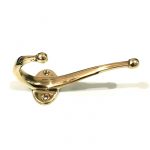POLISHED BRASS VESTRY HAT AND COAT HOOK