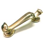 POLISHED BRASS LARGE ARTS AND CRAFTS DOOR KNOCKER