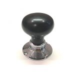 EBONISED BUN DOOR KNOBS WITH POLISHED NICKEL BACKPLATES - Image 2