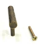 HAMMERED ROUND T BAR HANDLE ANTIQUE BRASS