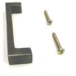 Antique brass hammered square pull handle 135 mm - Image 3