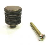 Antique brass knurled cabinet knob 23 mm
