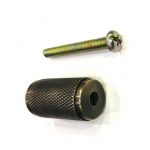 Antique brass cylindrical knurled knob 16 mm - Image 2