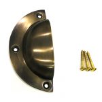 Antique brass round cup pull - Image 2