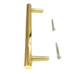 Polished brass Hexagonal pull handle 200 mm - Image 2