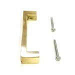 Polished brass hammered square pull handle115 mm - Image 3
