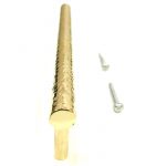 Polished brass round hammered pull handle 200 mm - Image 2