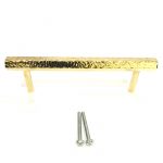 Polished brass hexagonal hammered handle 170 mm