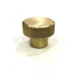Satin/Brushed brass knurled knob 25 mm