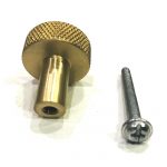 Satin/Brushed brass knurled knob 25 mm and 30 mm high - Image 2