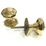 Polished brass Octagonal mortise door knob - Image 4