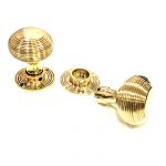 Polished bronze solid beehive mortise door knob - Image 3