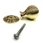 Polished brass solid beehive cabinet knob with base - Image 2