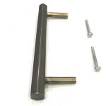 Antique brass Hexagonal pull handle 170 mm - Image 2