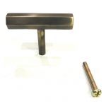 HEXAGONAL T BAR HANDLE ANTIQUE BRASS