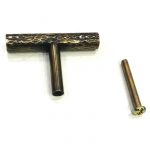 HAMMERED ROUND T BAR HANDLE ANTIQUE BRASS - Image 2