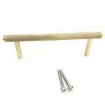 SATIN/BRUSHED BRASS KNURLED HANDLE 170 MM